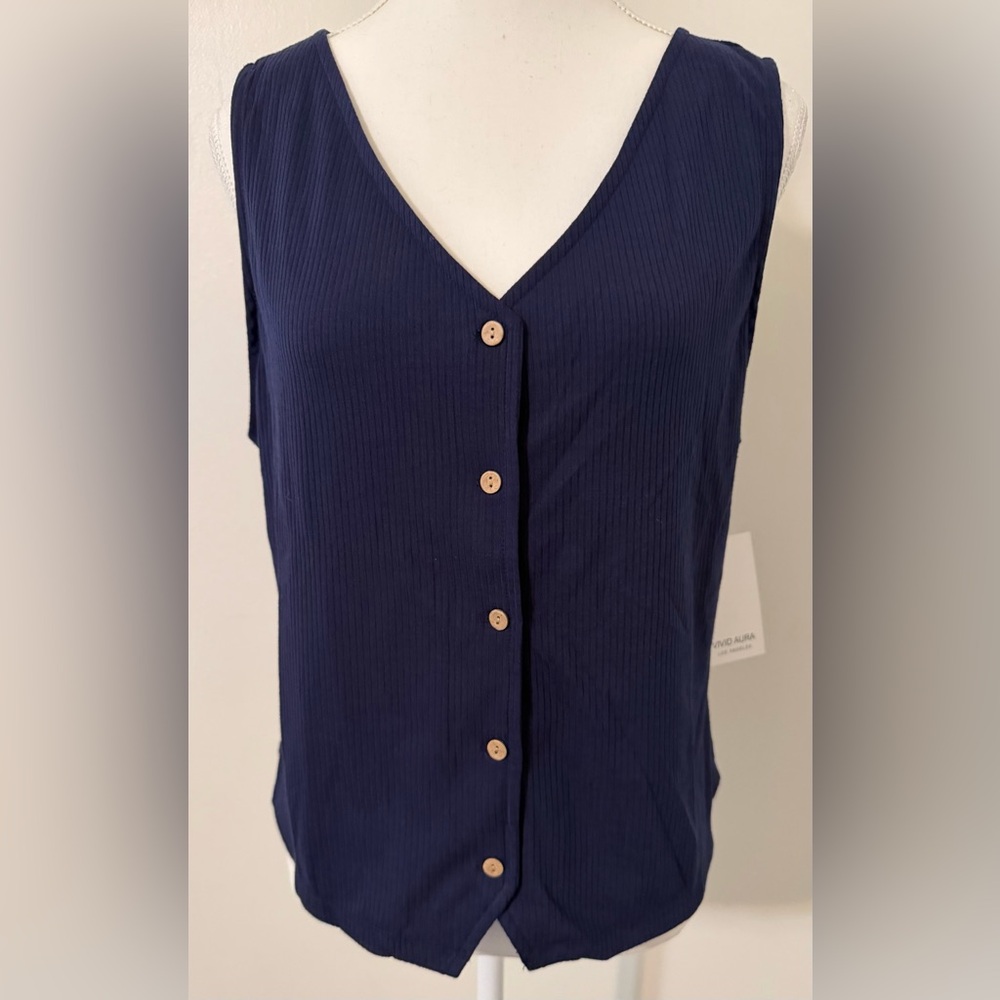 Sleeveless Women’s Blouse Navy Blue